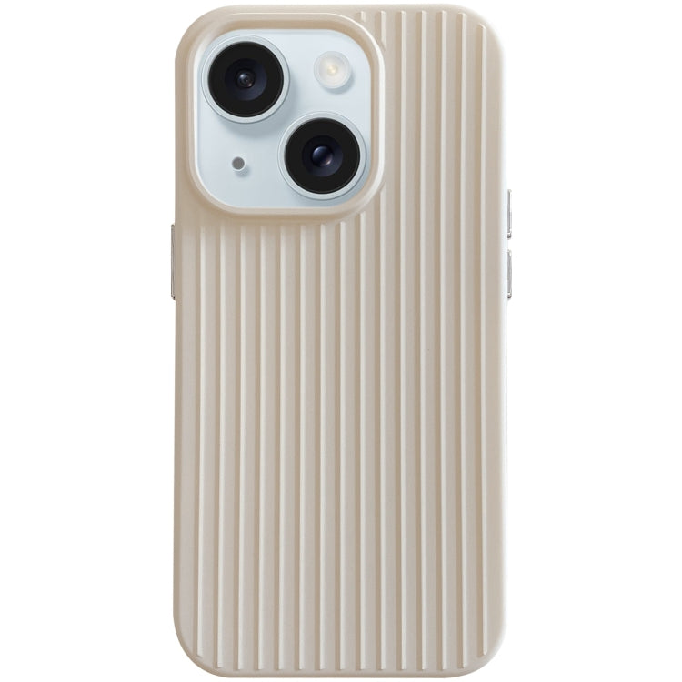 For iPhone 15 Macaroon Tile Stripe TPU Hybrid PC Phone Case