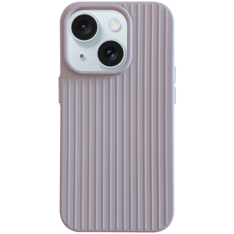 For iPhone 15 Macaroon Tile Stripe TPU Hybrid PC Phone Case