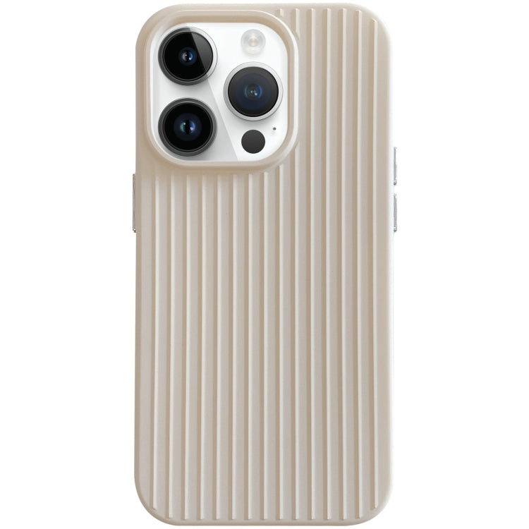 For iPhone 14 Pro Macaroon Tile Stripe TPU Hybrid PC Phone Case