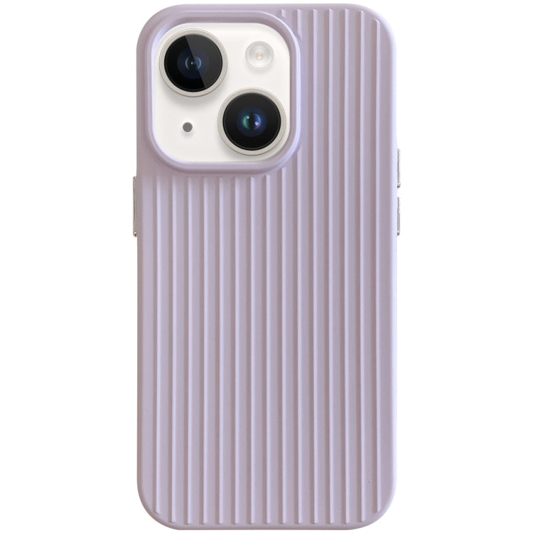 For iPhone 13 Macaroon Tile Stripe TPU Hybrid PC Phone Case