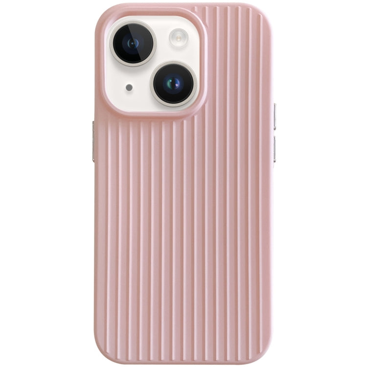 For iPhone 13 Macaroon Tile Stripe TPU Hybrid PC Phone Case