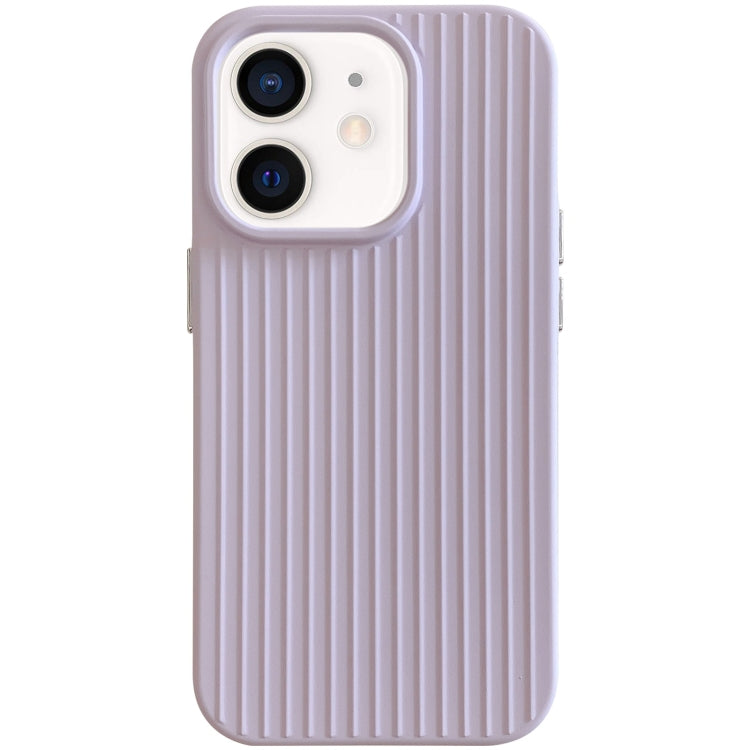 For iPhone 12 Macaroon Tile Stripe TPU Hybrid PC Phone Case