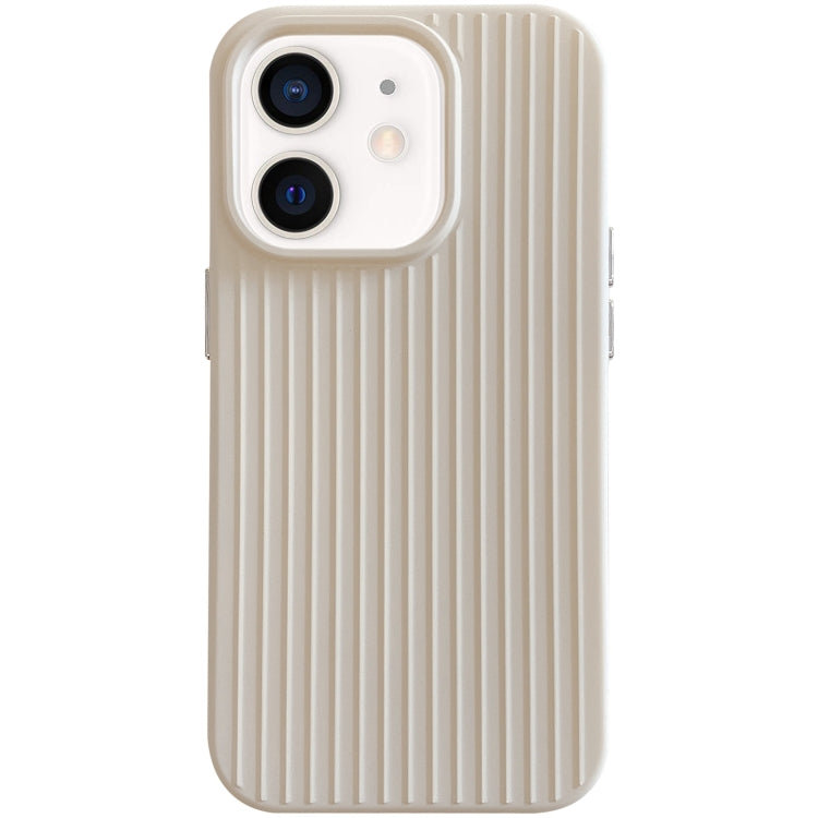 For iPhone 12 Macaroon Tile Stripe TPU Hybrid PC Phone Case