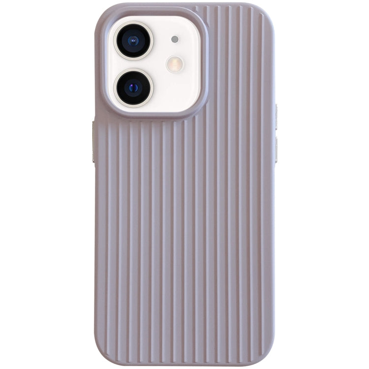 For iPhone 12 Macaroon Tile Stripe TPU Hybrid PC Phone Case