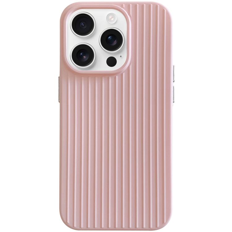 For iPhone 16 Pro Macaroon Tile Stripe TPU Hybrid PC Phone Case
