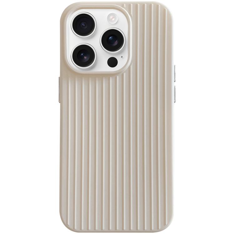 For iPhone 16 Pro Macaroon Tile Stripe TPU Hybrid PC Phone Case
