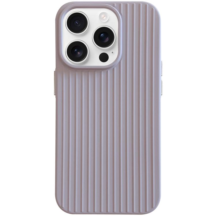 For iPhone 16 Pro Macaroon Tile Stripe TPU Hybrid PC Phone Case