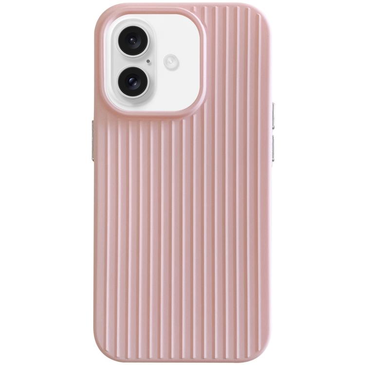 For iPhone 16 Plus Macaroon Tile Stripe TPU Hybrid PC Phone Case