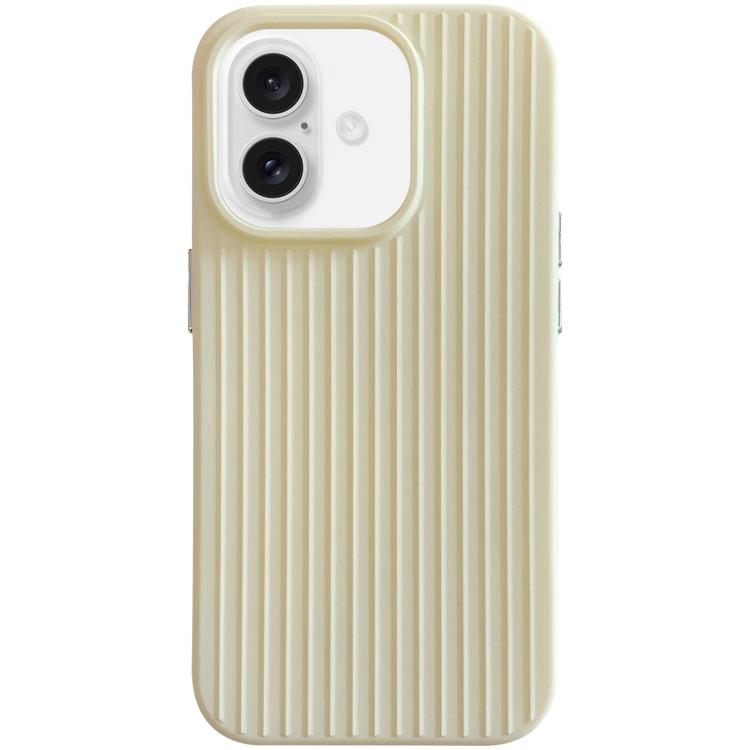 For iPhone 16 Macaroon Tile Stripe TPU Hybrid PC Phone Case