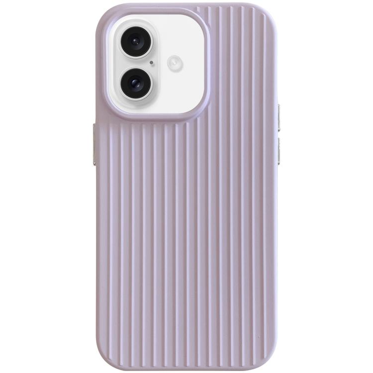 For iPhone 16 Macaroon Tile Stripe TPU Hybrid PC Phone Case