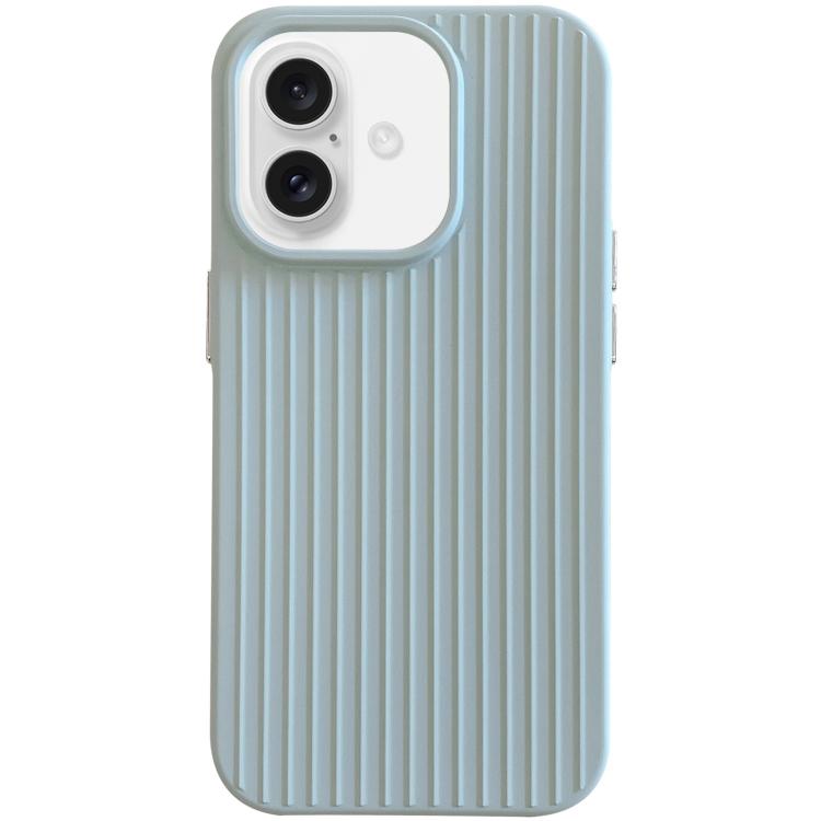 For iPhone 16 Macaroon Tile Stripe TPU Hybrid PC Phone Case