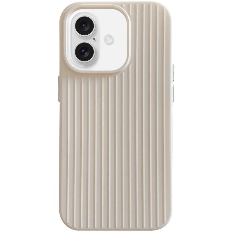 For iPhone 16 Macaroon Tile Stripe TPU Hybrid PC Phone Case