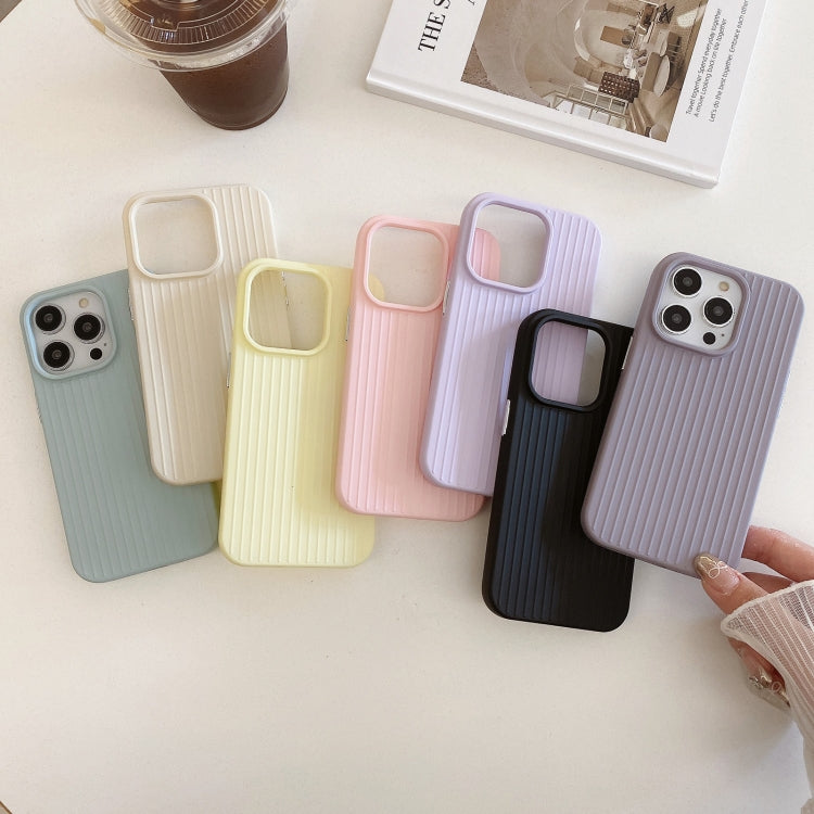 For iPhone 16 Plus Macaroon Tile Stripe TPU Hybrid PC Phone Case