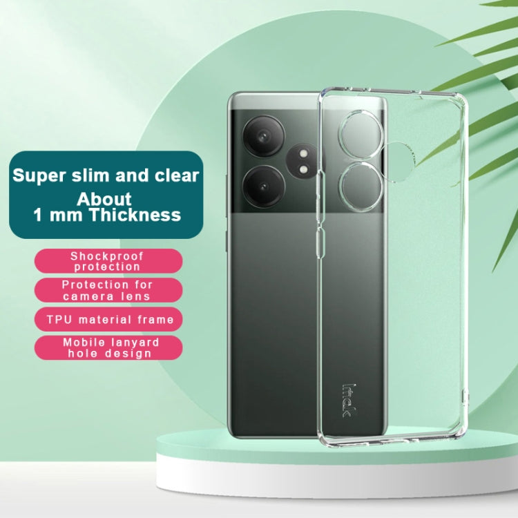 For Realme GT 6T 5G Global imak UX-5 Series Super Slim Transparent Shockproof TPU Protective Case - Transparent