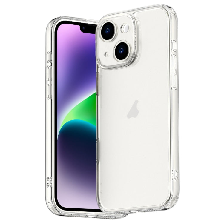 For iPhone 14 Plus Four Corner Airbag Transparent Glass Phone Case