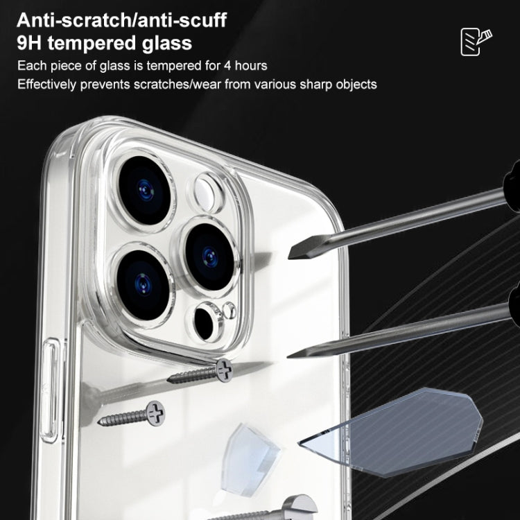 For iPhone 14 Pro Four Corner Airbag Transparent Glass Phone Case