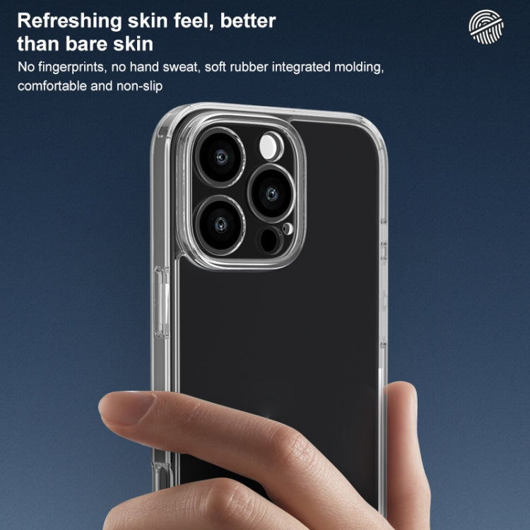 For iPhone 16 Plus Four Corner Airbag Transparent Glass Phone Case