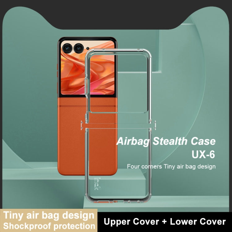 For Motorola Razr 50 imak UX-6 series All-inclusive Shockproof Airbag TPU Invisible Phone Case - Transparent