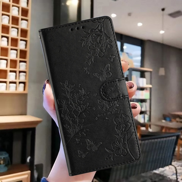 For iPhone XR Butterflies and Flowers Leather Phone Case