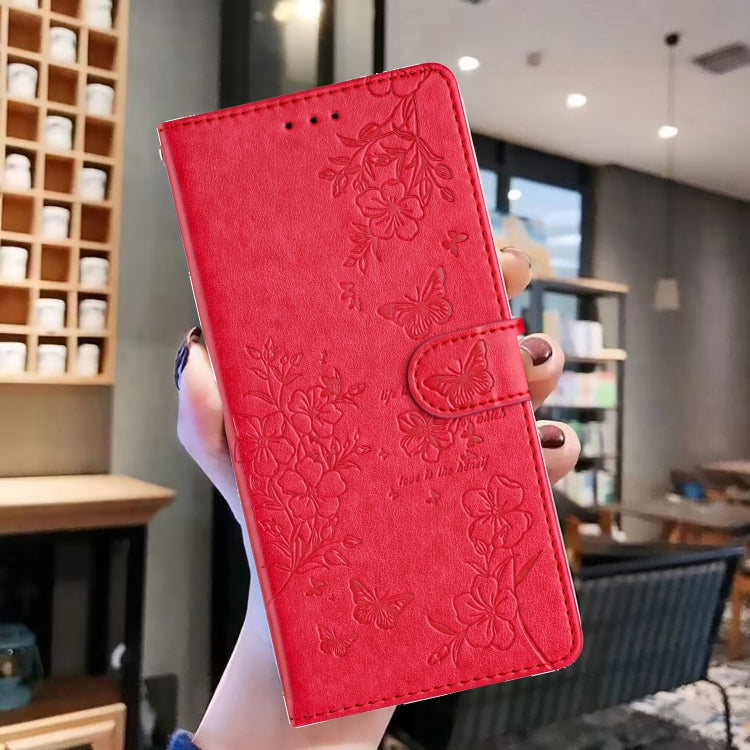For iPhone XS Max Butterflies and Flowers Leather Phone Case
