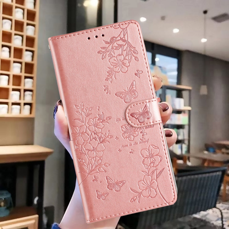 For iPhone 8 Plus / 7 Plus Butterflies and Flowers Leather Phone Case