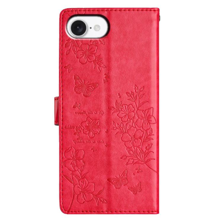 For iPhone 17e / 16e Butterflies and Flowers Leather Phone Case