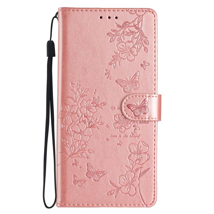 For iPhone 17e / 16e Butterflies and Flowers Leather Phone Case