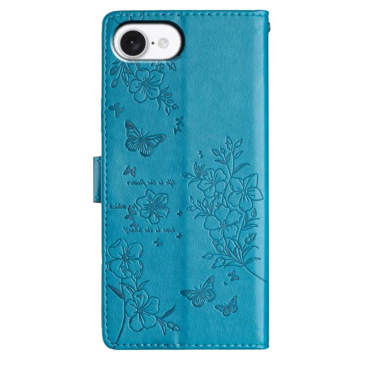For iPhone 17e / 16e Butterflies and Flowers Leather Phone Case