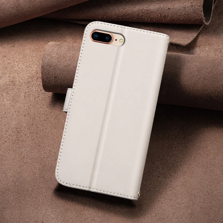 For iPhone 8 Plus / 7 Plus Square Texture Leather Phone Case