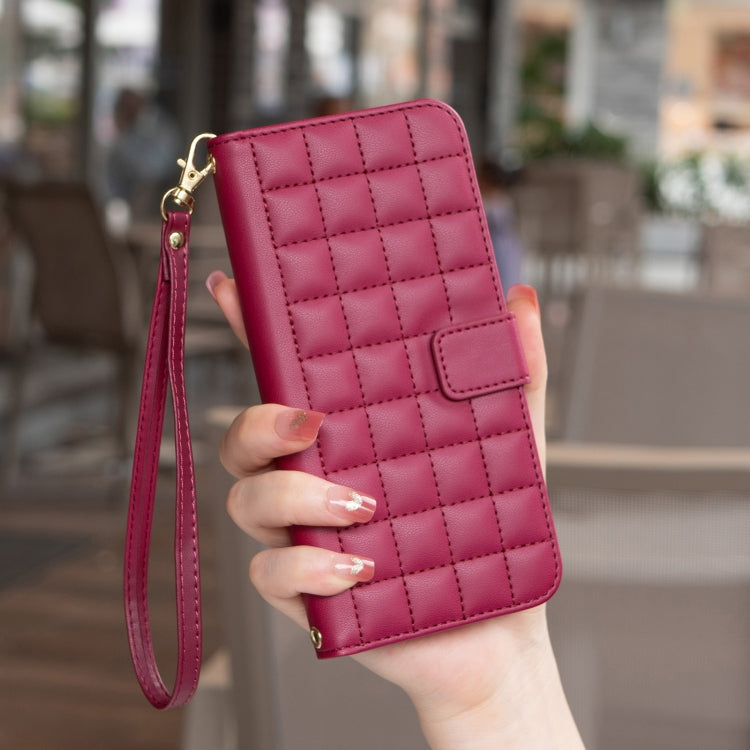 For iPhone 8 Plus / 7 Plus Square Texture Leather Phone Case