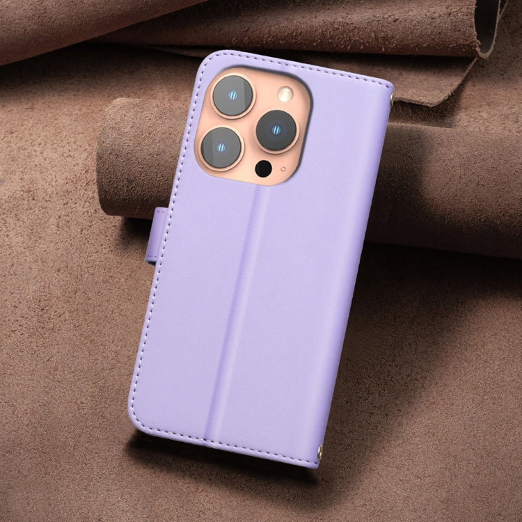 For iPhone 14 Pro Square Texture Leather Phone Case