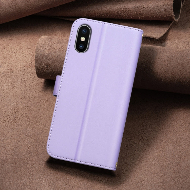 For iPhone XR Square Texture Leather Phone Case