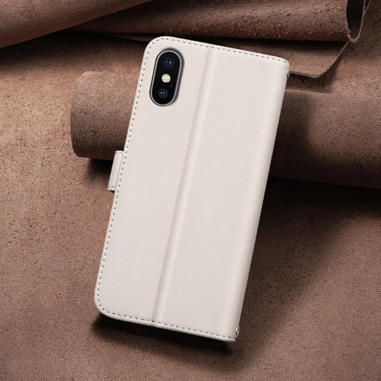 For iPhone XR Square Texture Leather Phone Case