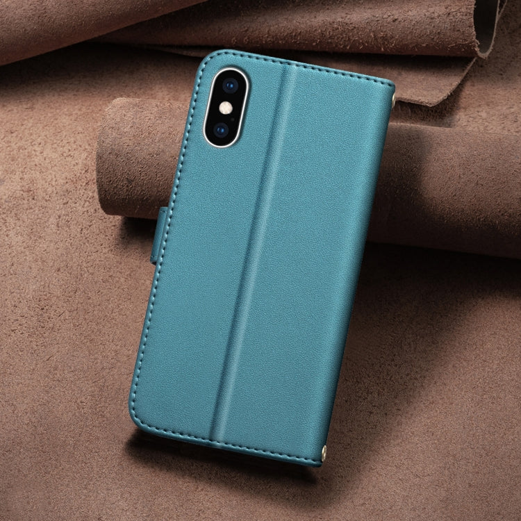 For iPhone XS Max Square Texture Leather Phone Case