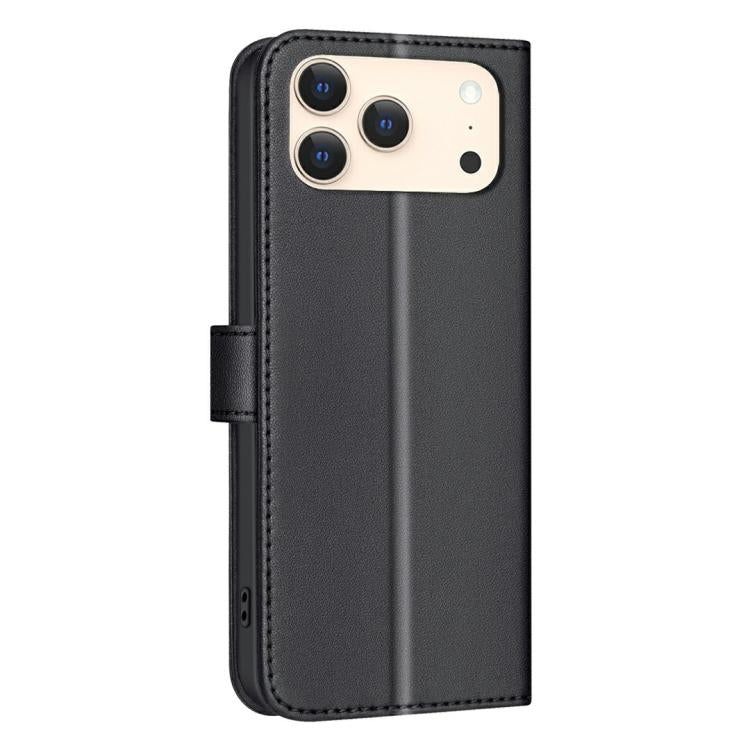 For iPhone 17 Pro Max Square Texture Leather Phone Case