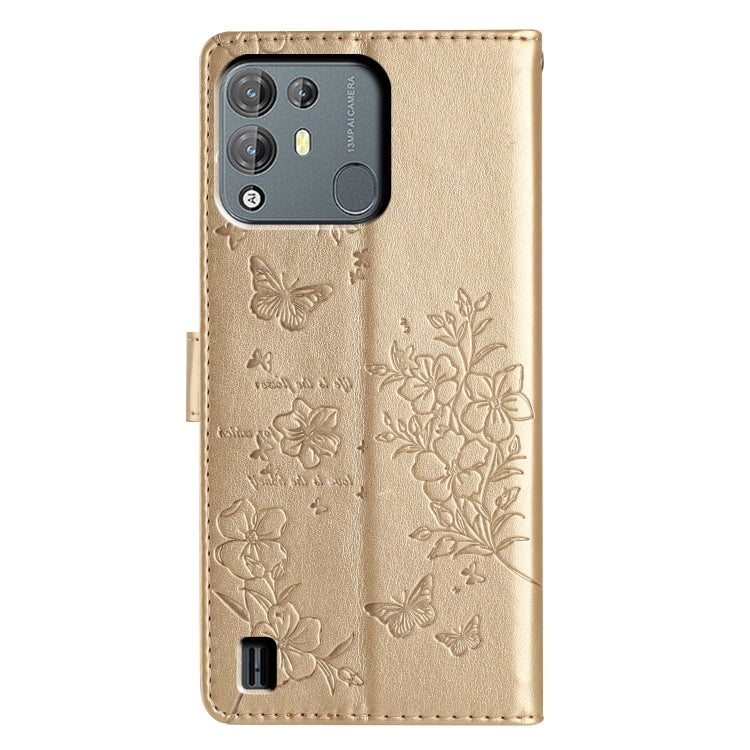 For Blackview A55 Pro Butterflies and Flowers Leather Phone Case