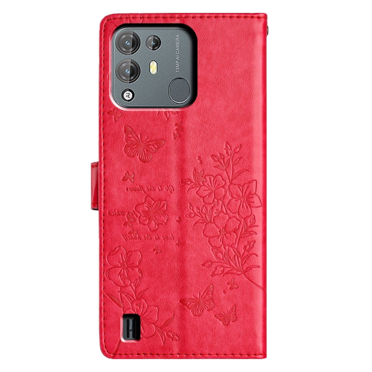 For Blackview A55 Pro Butterflies and Flowers Leather Phone Case