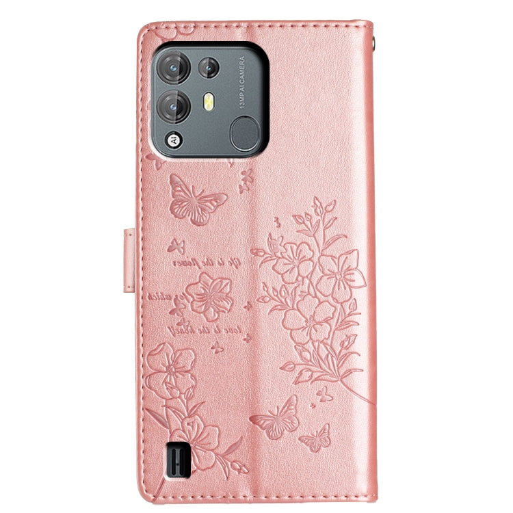 For Blackview A55 Pro Butterflies and Flowers Leather Phone Case