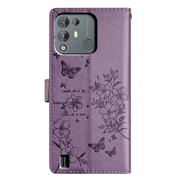 For Blackview A55 Pro Butterflies and Flowers Leather Phone Case