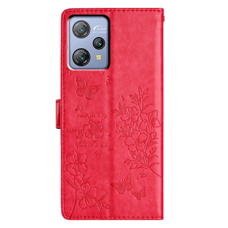 For Blackview A53 / A53 Pro Butterflies and Flowers Leather Phone Case