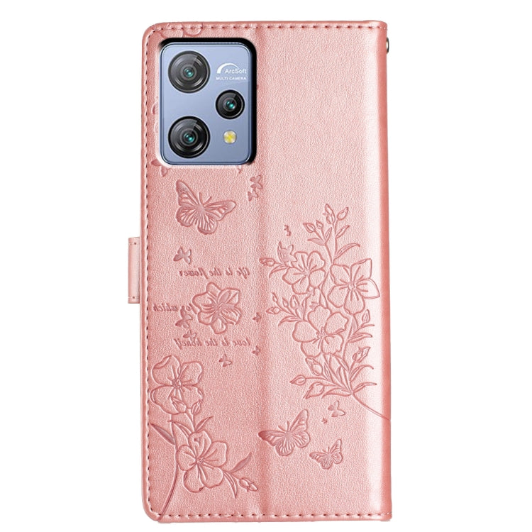 For Blackview A53 / A53 Pro Butterflies and Flowers Leather Phone Case