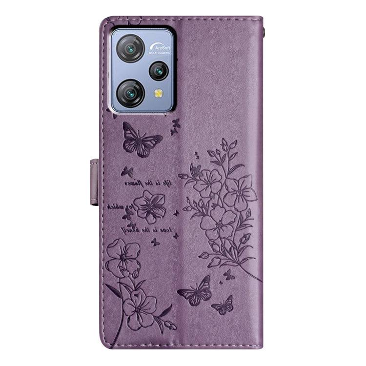 For Blackview A53 / A53 Pro Butterflies and Flowers Leather Phone Case