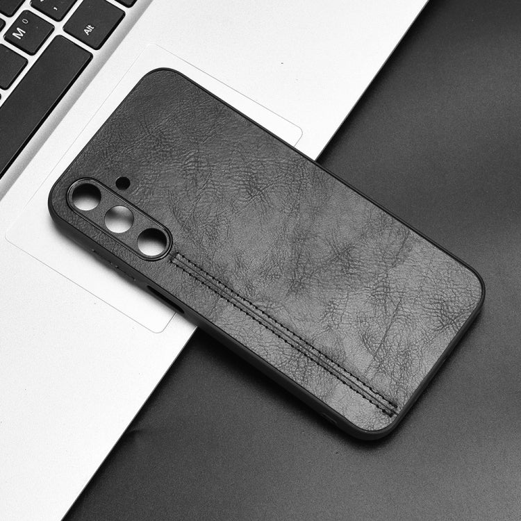 For Samsung Galaxy M35 Cow Pattern Sewing Card Bag Phone Case