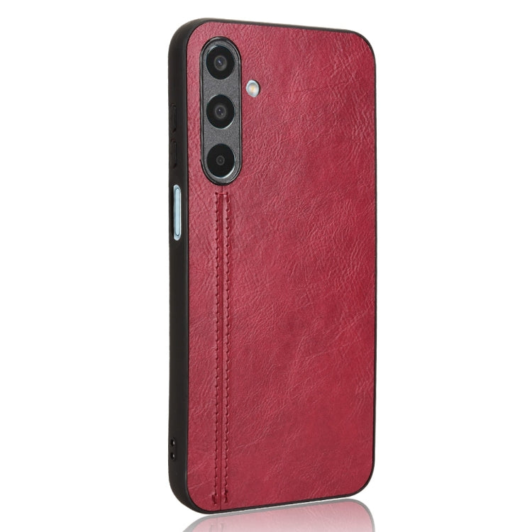 For Samsung Galaxy M35 Cow Pattern Sewing Card Bag Phone Case