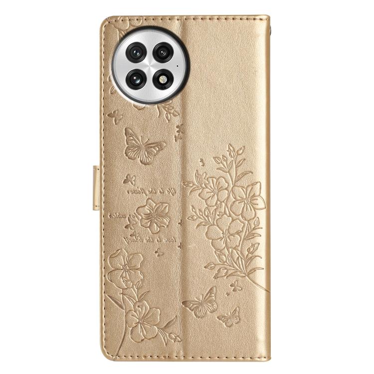 For OnePlus 13 Butterflies and Flowers Leather Phone Case