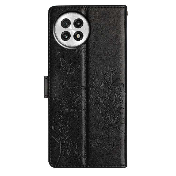 For OnePlus 13 Butterflies and Flowers Leather Phone Case