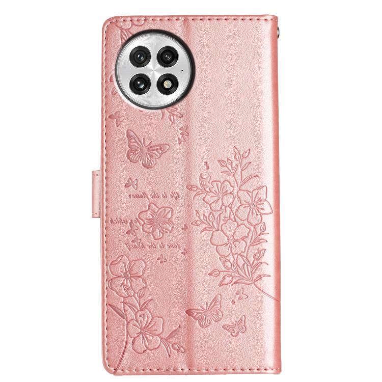 For OnePlus 13 Butterflies and Flowers Leather Phone Case