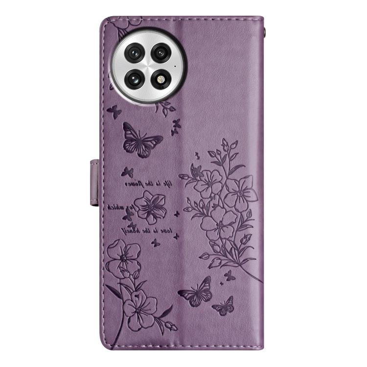 For OnePlus 13 Butterflies and Flowers Leather Phone Case