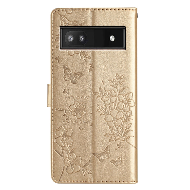 For Google Pixel 8a Butterflies and Flowers Leather Phone Case