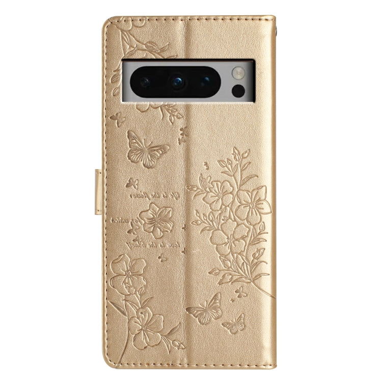 For Google Pixel 8 Pro Butterflies and Flowers Leather Phone Case